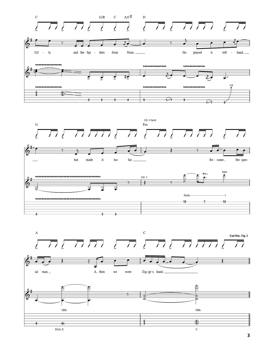 Ziggy Stardust Ziggy Stardust Acoustic Guitar scores gallery preview page 3