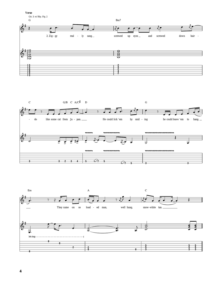 Ziggy Stardust Ziggy Stardust Acoustic Guitar scores gallery preview page 4