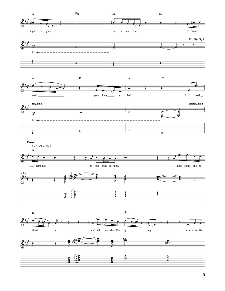 Need Your Love So Bad Need Your Love So Bad Acoustic Guitar scores gallery preview page 3