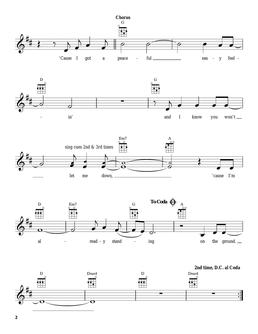 Peaceful Easy Feeling Peaceful Easy Feeling Ukulele scores gallery preview page 2