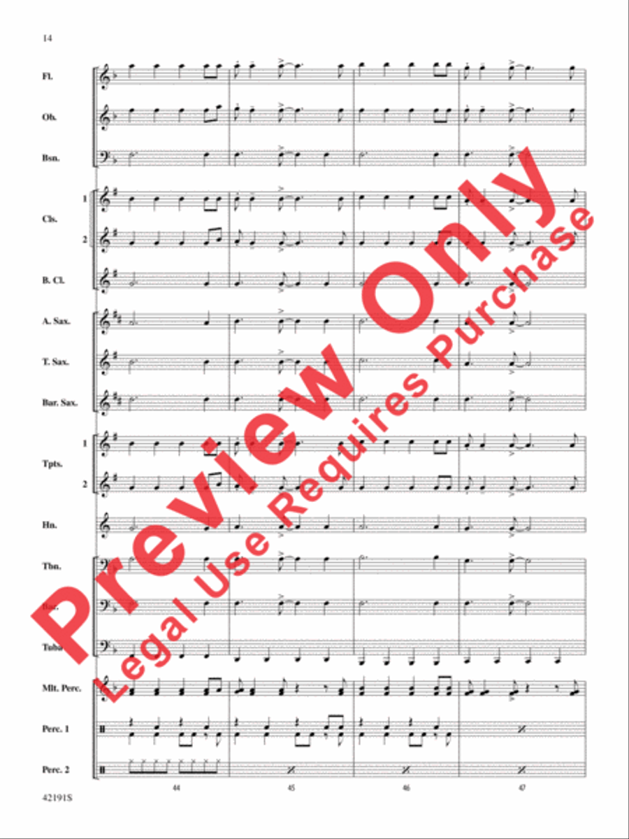 Ooh La La (from Smurfs 2) Concert Band scores gallery preview page 14