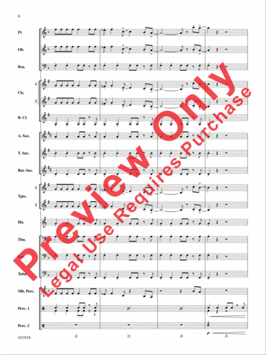 Ooh La La (from Smurfs 2) Concert Band scores gallery preview page 8