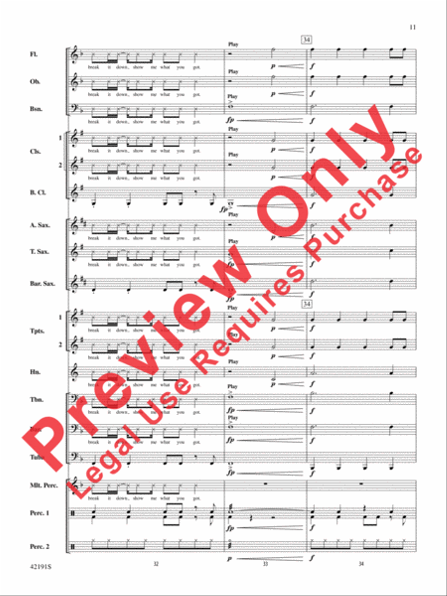 Ooh La La (from Smurfs 2) Concert Band scores gallery preview page 11