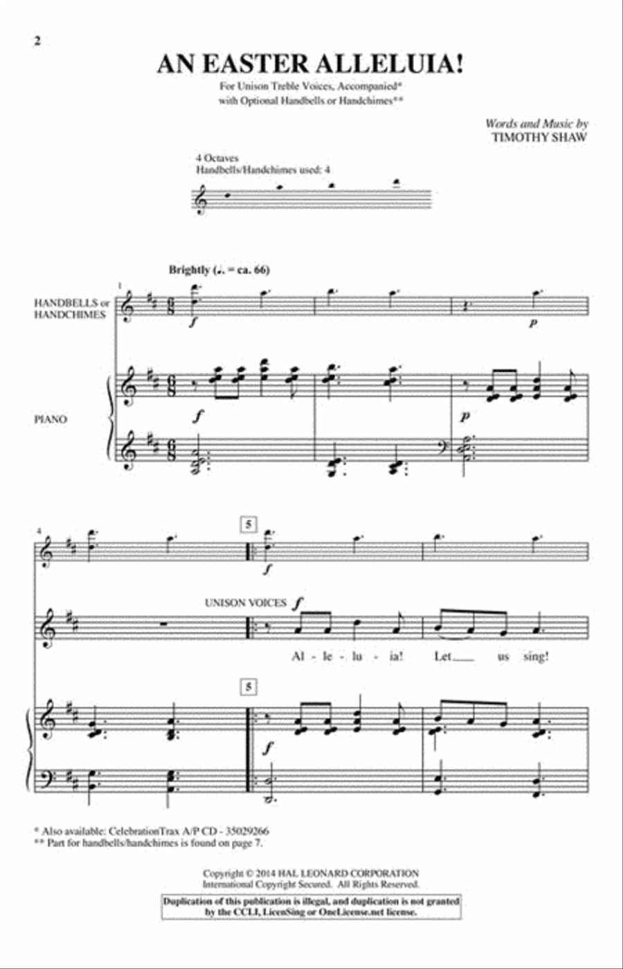An Easter Alleluia! An Easter Alleluia! Unison Choir scores gallery preview page 2