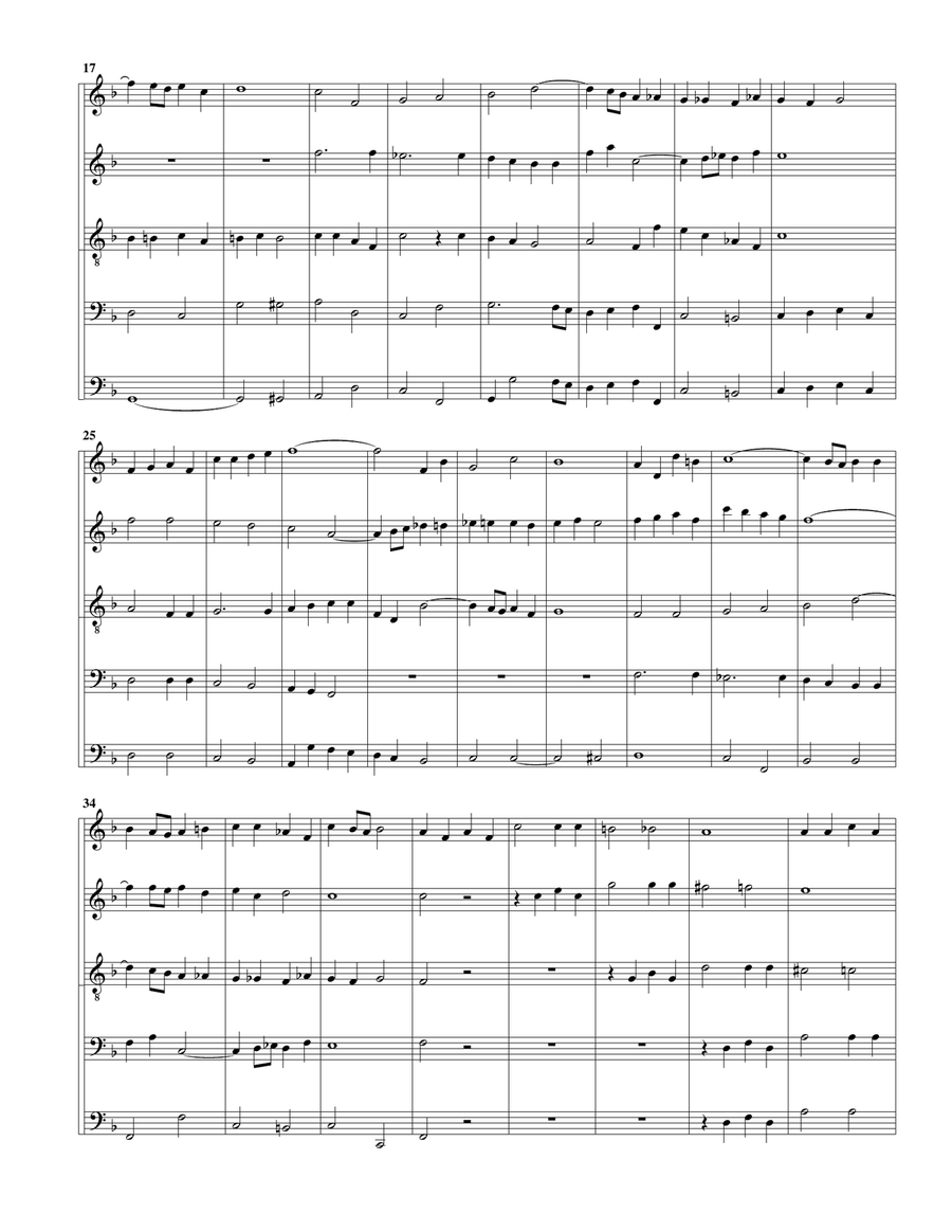 Coro: Siehe zu, dass deine Gottesfurcht nicht Heuchelei sei from Cantata BWV 179 (arrangement for 5 Soprano Recorder scores gallery preview page 3