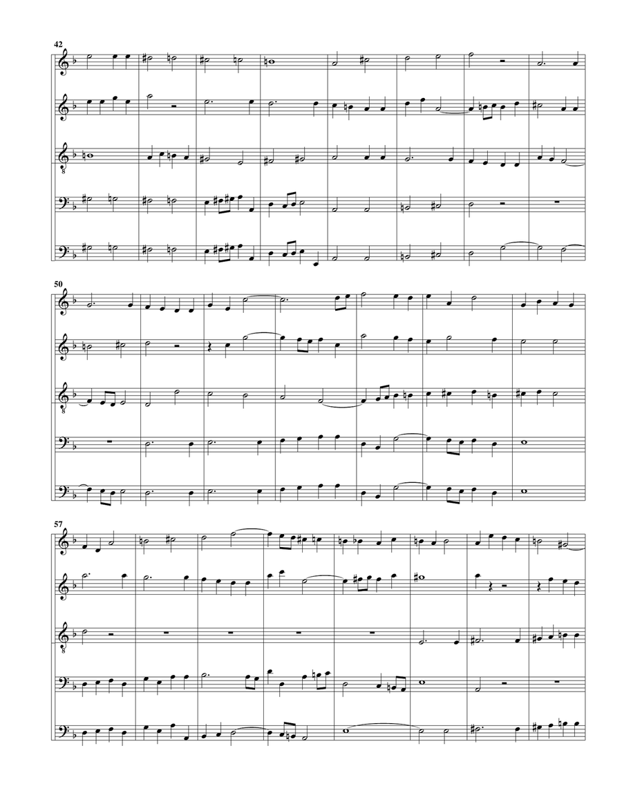 Coro: Siehe zu, dass deine Gottesfurcht nicht Heuchelei sei from Cantata BWV 179 (arrangement for 5 Soprano Recorder scores gallery preview page 4