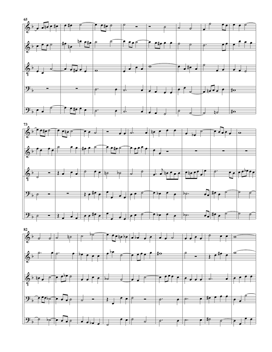 Coro: Siehe zu, dass deine Gottesfurcht nicht Heuchelei sei from Cantata BWV 179 (arrangement for 5 Soprano Recorder scores gallery preview page 5