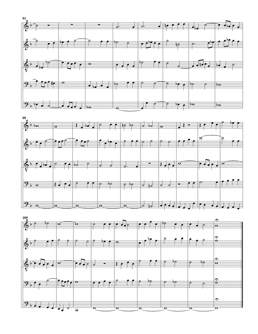 Coro: Siehe zu, dass deine Gottesfurcht nicht Heuchelei sei from Cantata BWV 179 (arrangement for 5 Soprano Recorder scores gallery preview page 6