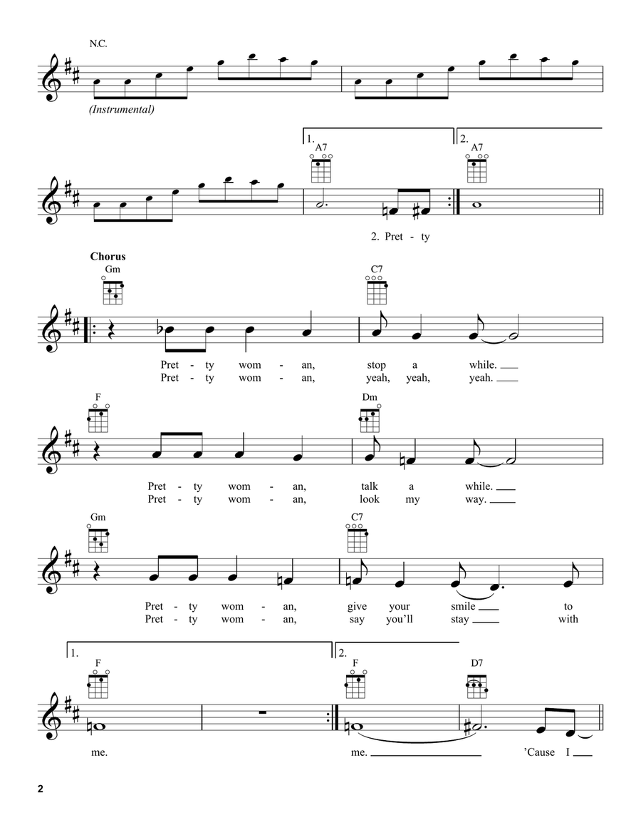 Oh, Pretty Woman Oh, Pretty Woman Ukulele scores gallery preview page 2