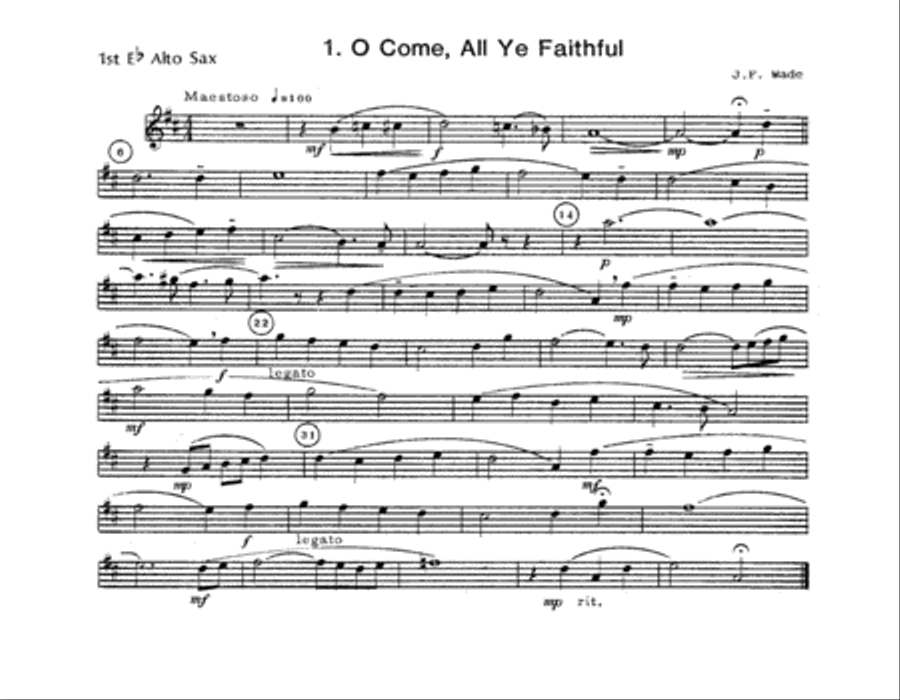 Christmas Carols For Sax Quartet - 1st Alto Sax Alto Saxophone scores gallery preview page 3