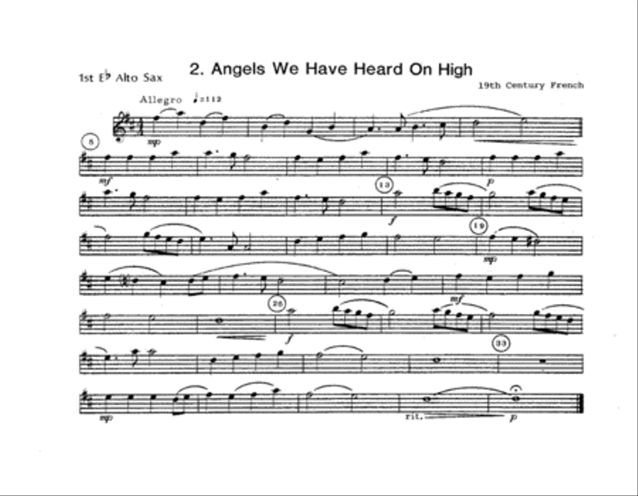 Christmas Carols For Sax Quartet - 1st Alto Sax Alto Saxophone scores gallery preview page 4