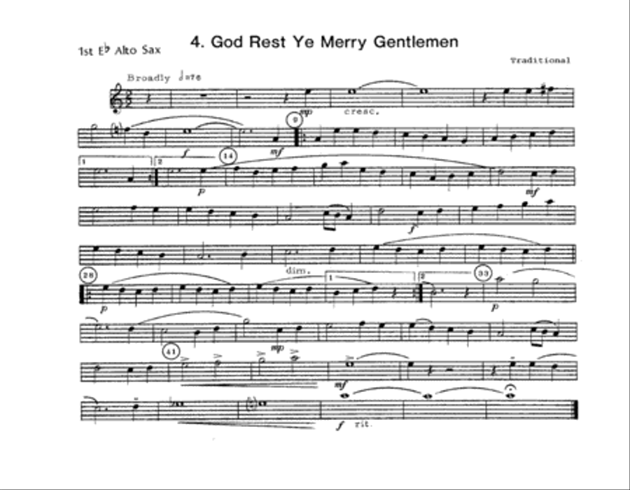 Christmas Carols For Sax Quartet - 1st Alto Sax Alto Saxophone scores gallery preview page 6