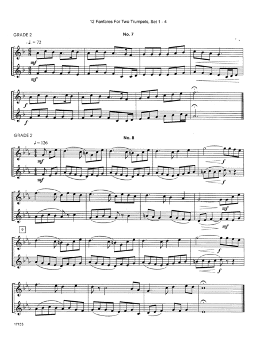 12 Fanfares For Two Trumpets, Set 1