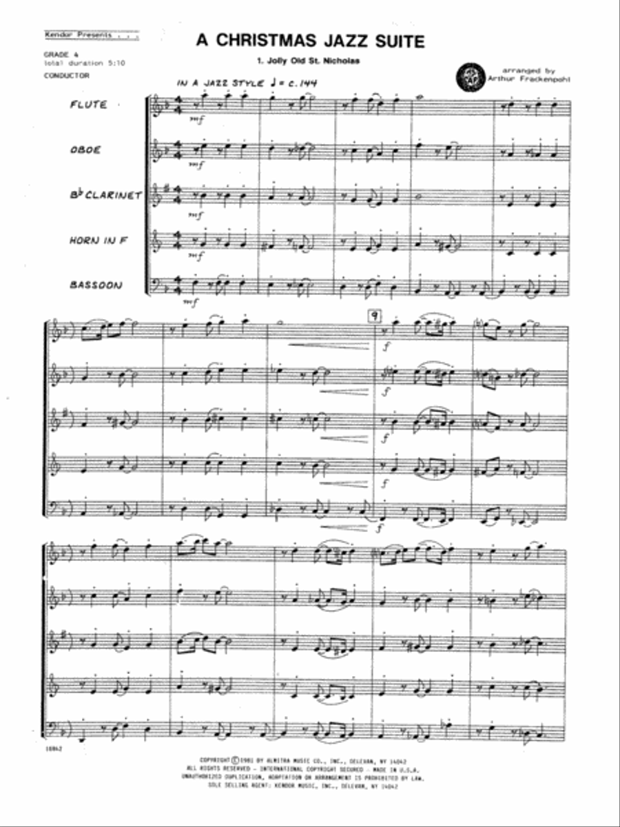 Christmas Jazz Suite, A - Full Score Woodwind Ensemble scores gallery preview page 1