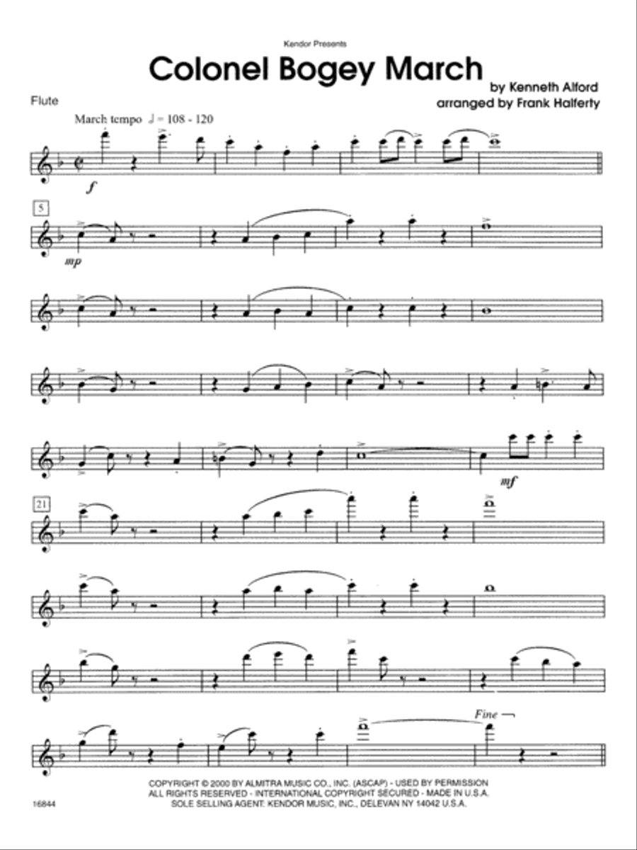 Colonel Bogey March - Flute Flute scores gallery preview page 1