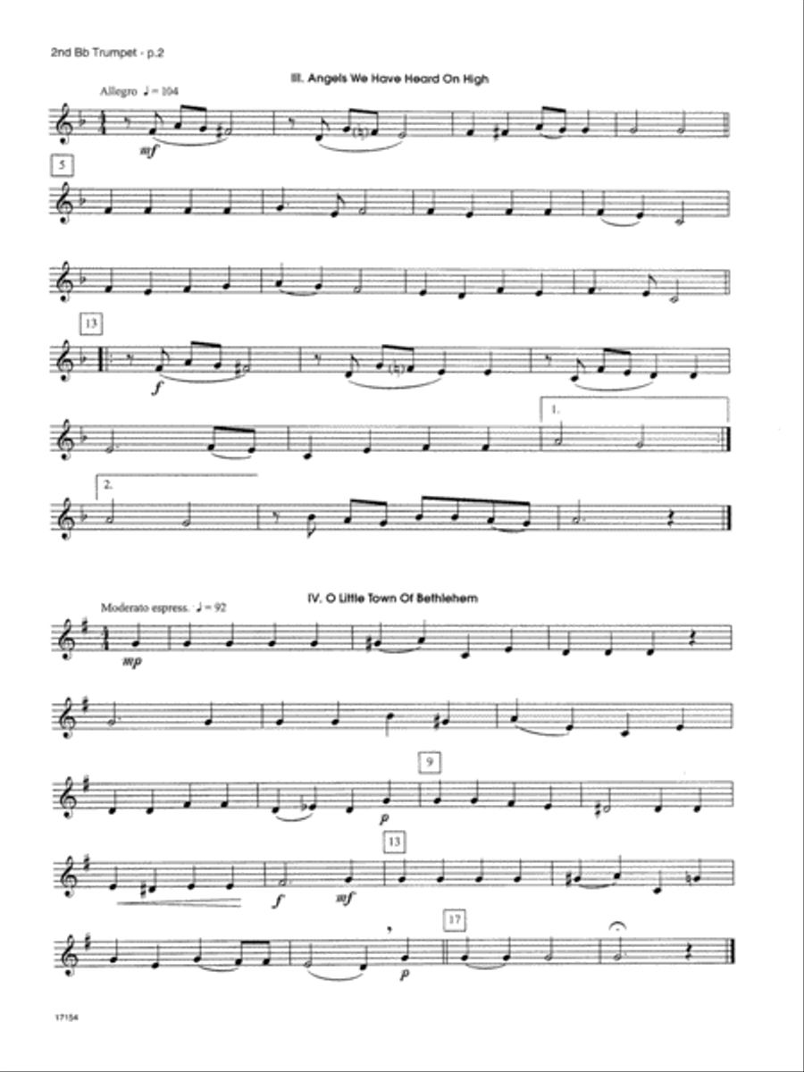 Christmas Trios For Trumpets - 2nd Bb Trumpet B-Flat Trumpet scores gallery preview page 2
