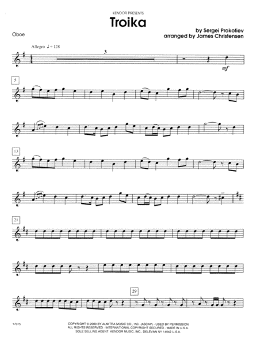 Troika - Oboe Oboe scores gallery preview page 1