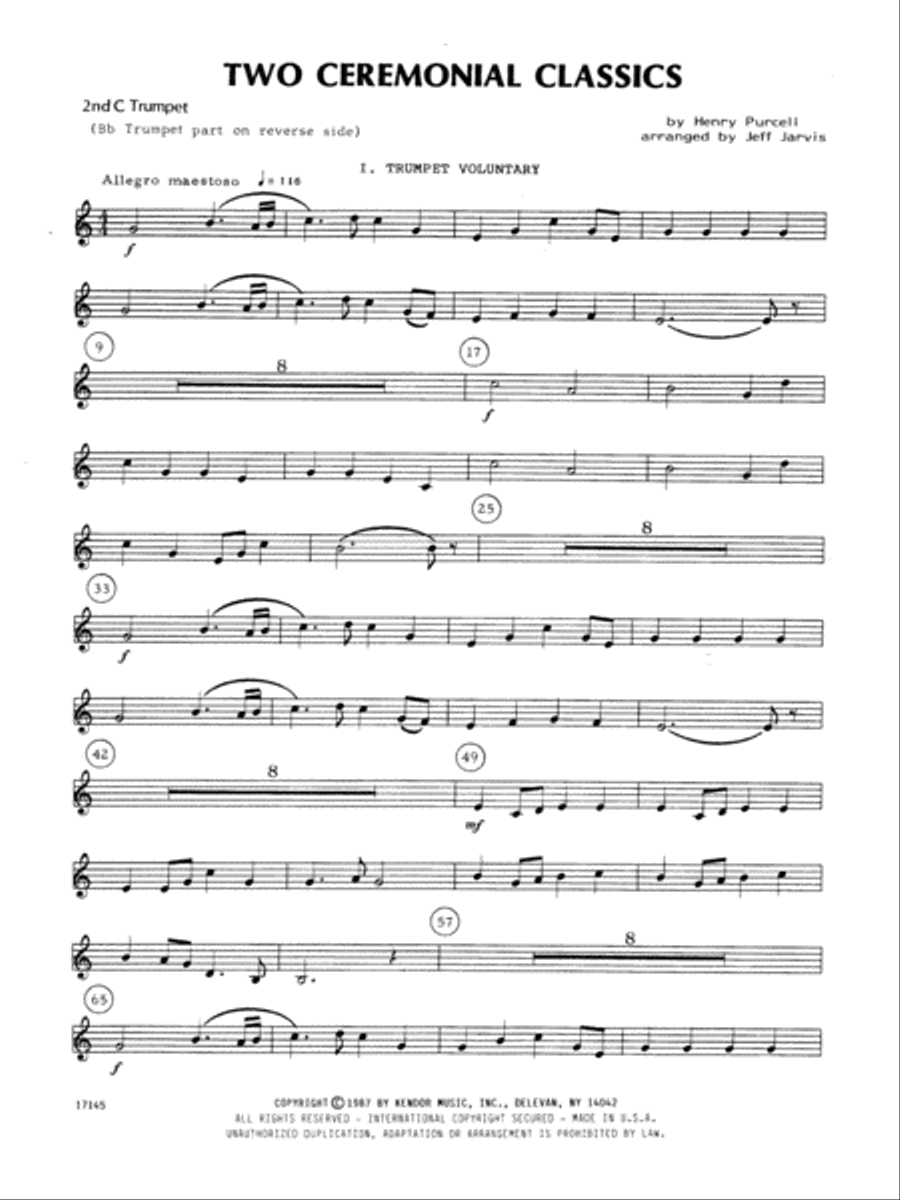 Two Ceremonial Classics - 2nd C Trumpet C Trumpet scores gallery preview page 1