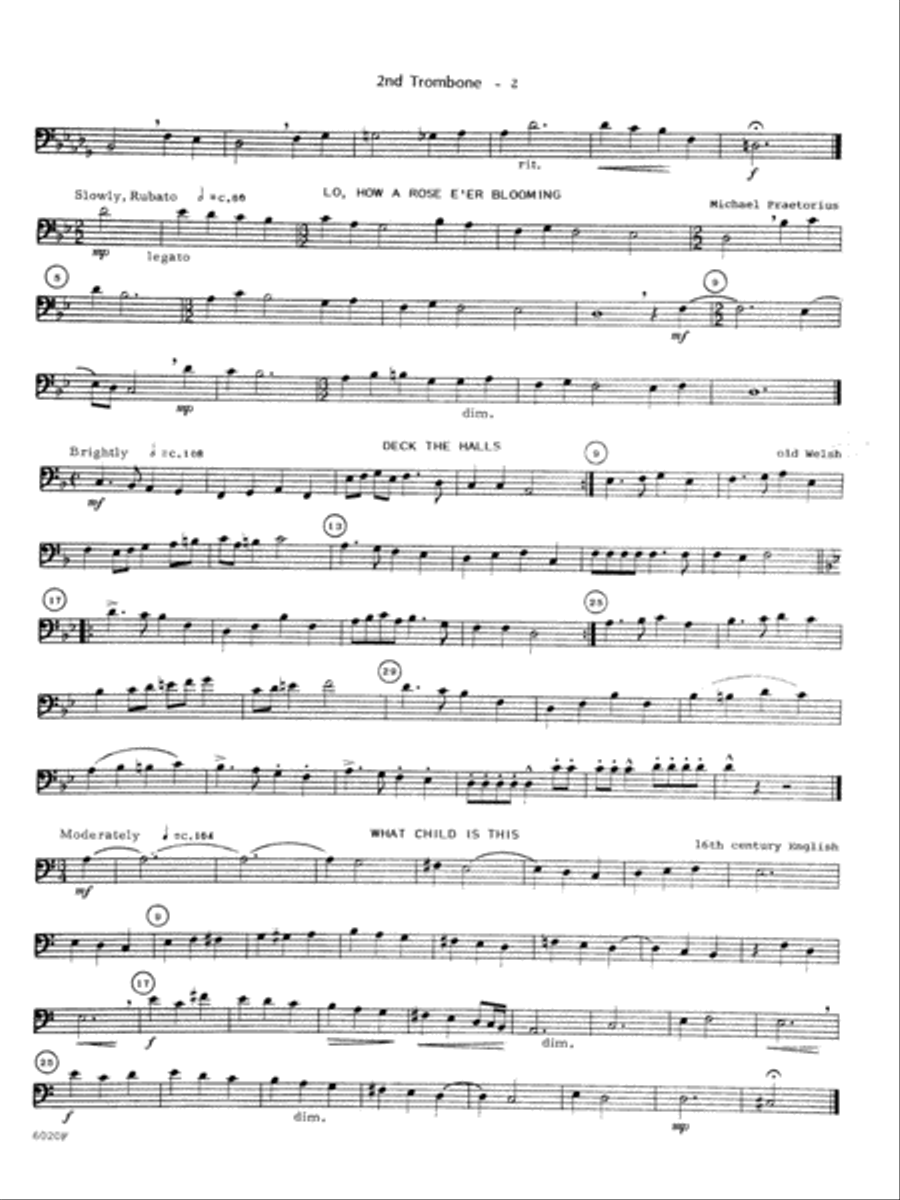 Ten Christmas Carols For 3 Trombones - 2nd Trombone Trombone scores gallery preview page 2