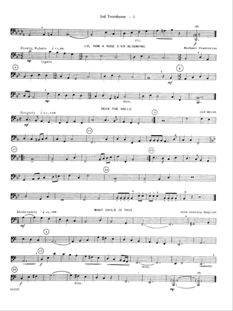 Ten Christmas Carols For 3 Trombones - 3rd Trombone Trombone scores gallery preview page 2