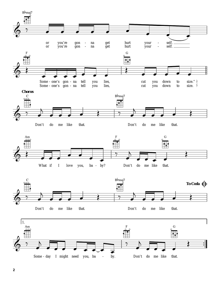 Don't Do Me Like That Don't Do Me Like That Ukulele scores gallery preview page 2