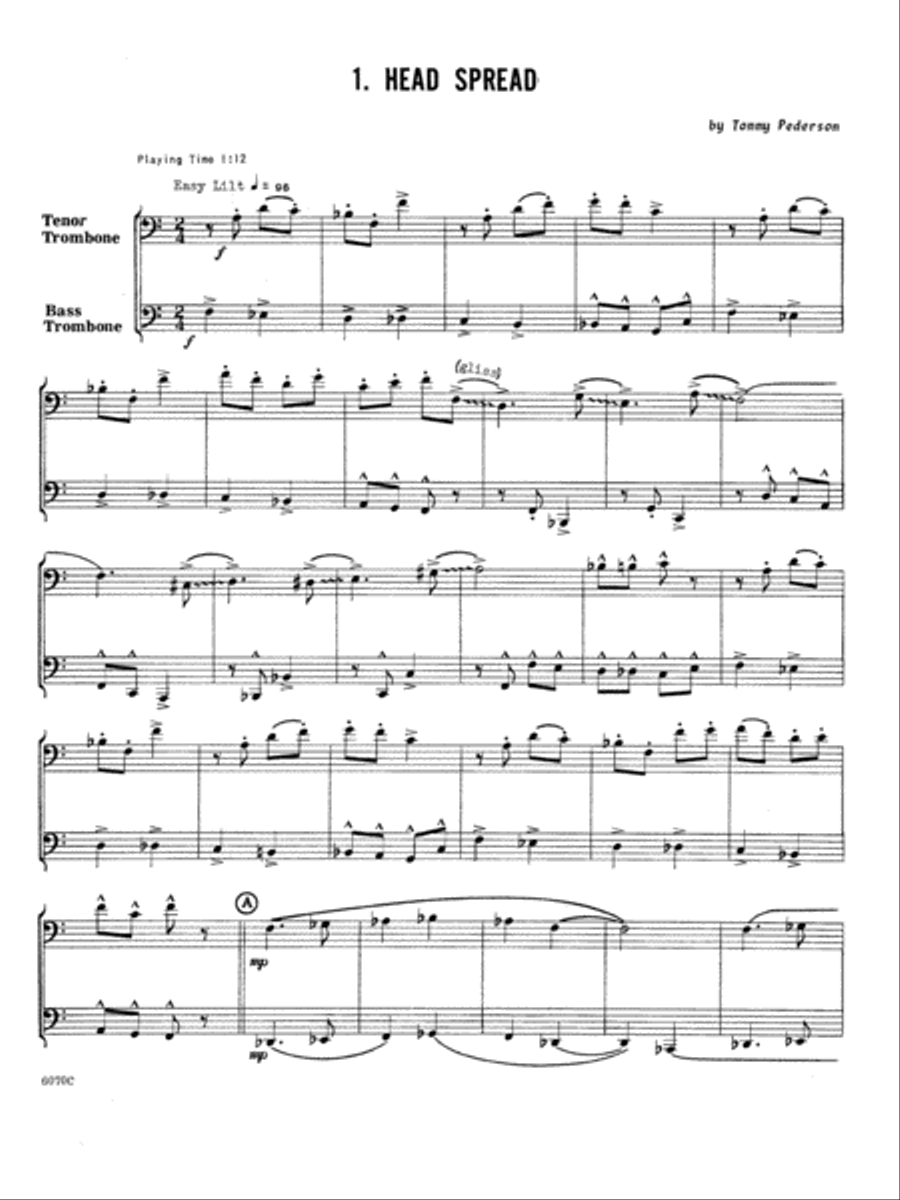 Ten Duets For Tenor And Bass Trombone Bass Trombone scores gallery preview page 2