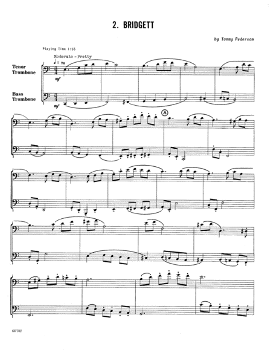 Ten Duets For Tenor And Bass Trombone Bass Trombone scores gallery preview page 4