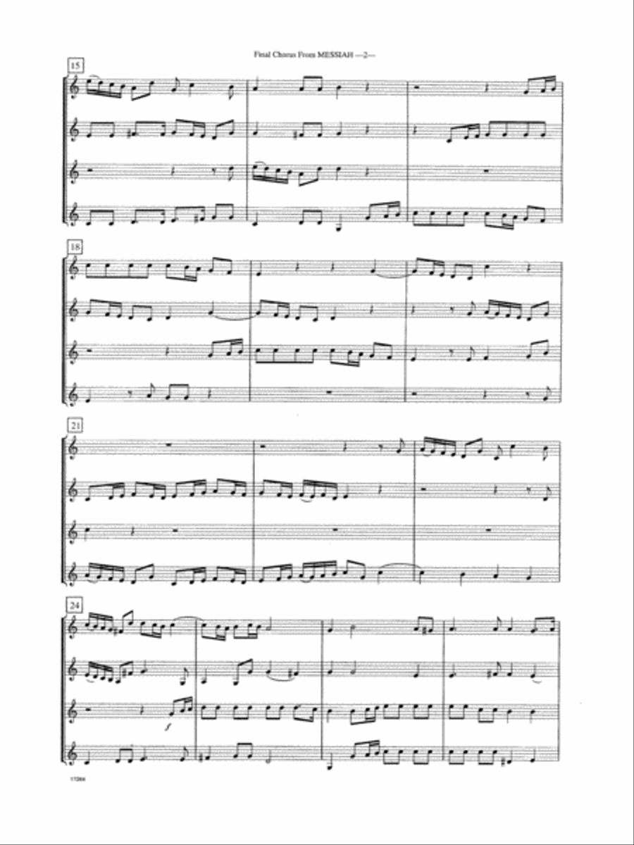Final Chorus From 'Messiah' (Blessing And Honour,Glory And Power Unto Him) - Full Score Choir scores gallery preview page 2