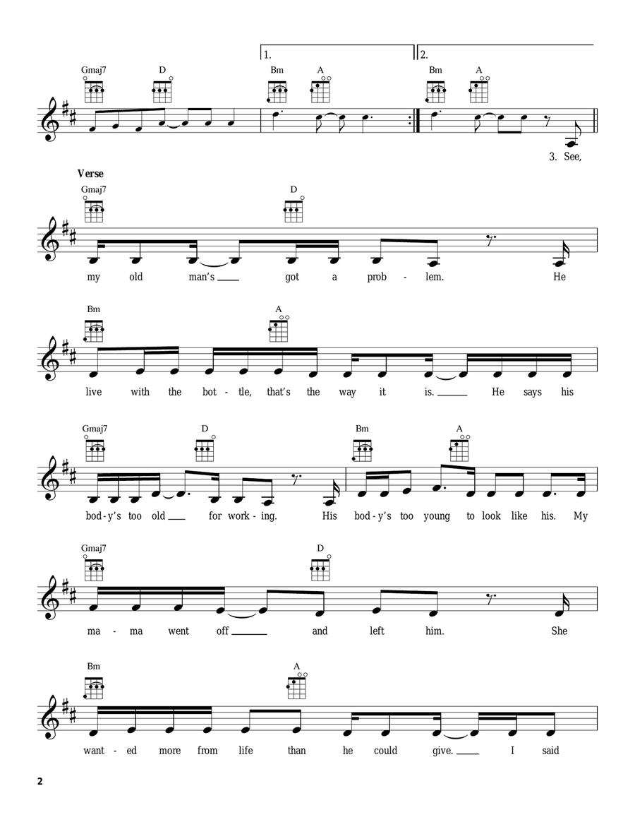 Fast Car Fast Car Ukulele scores gallery preview page 2