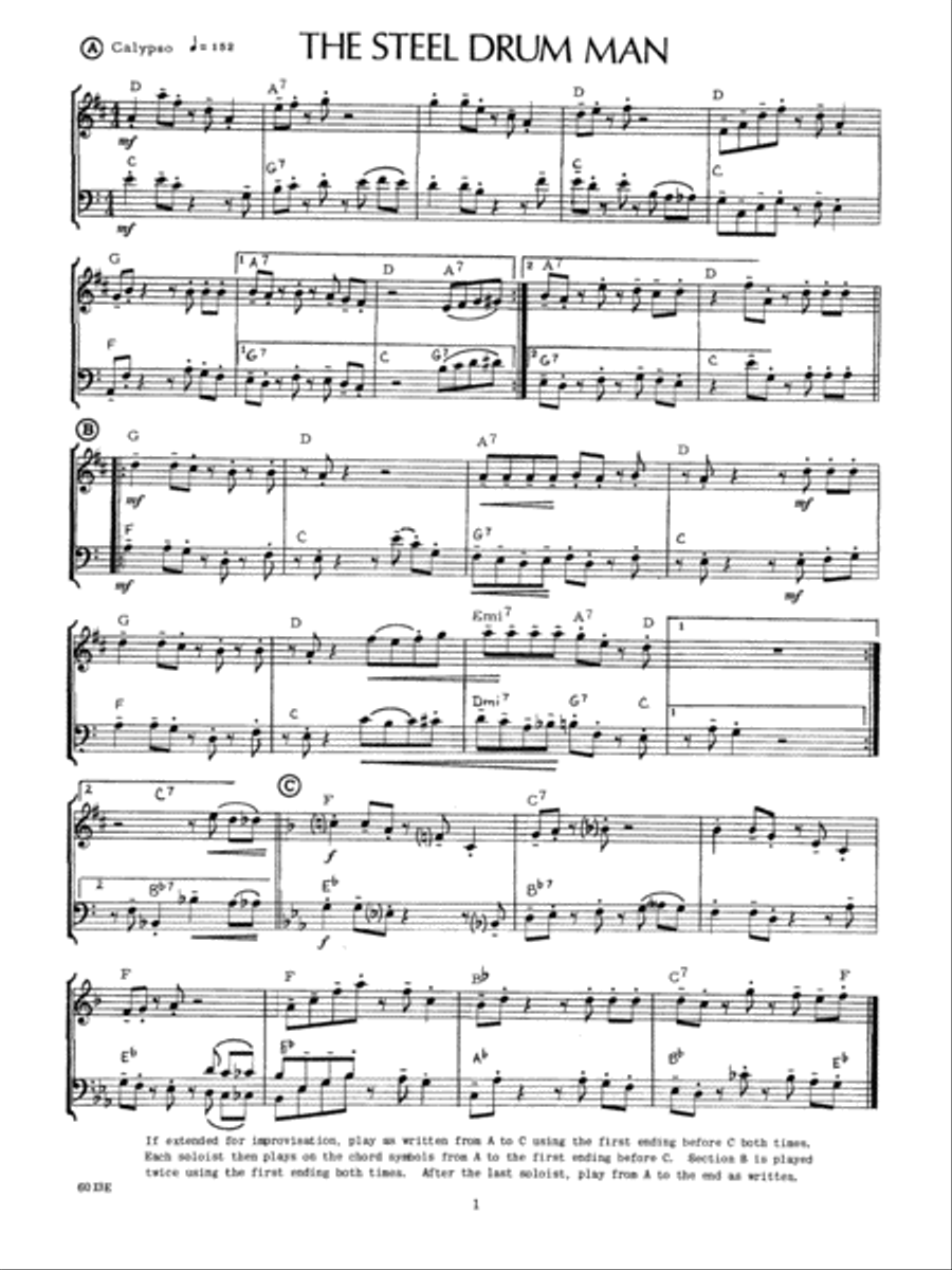 14 Jazz-Rock Duets (trumpet & trombone) Trombone scores gallery preview page 2
