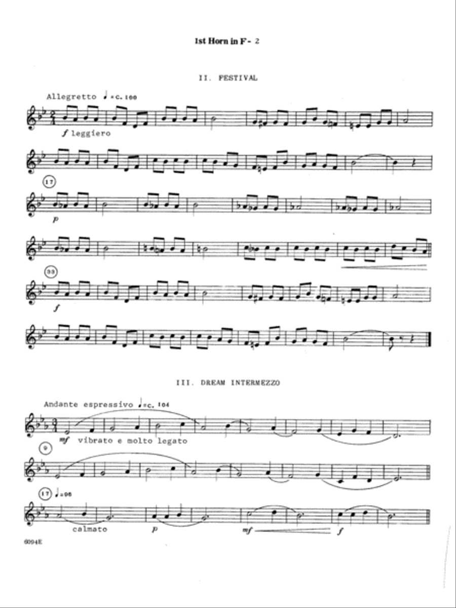 Suite For Three Horns (Opus 28) - 1st Horn in F Horn Solo scores gallery preview page 2