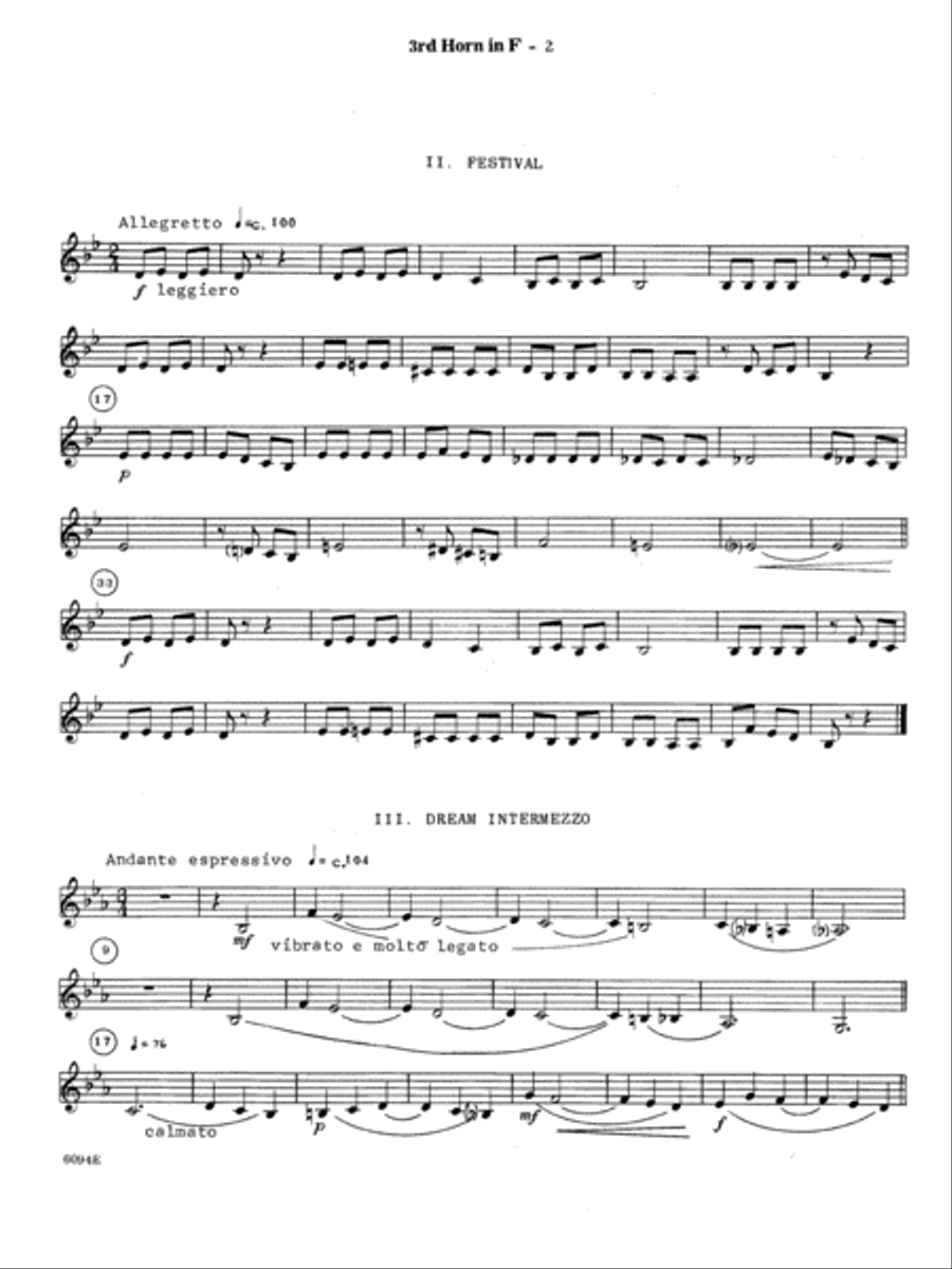 Suite For Three Horns (Opus 28) - 3rd Horn in F Horn Solo scores gallery preview page 2