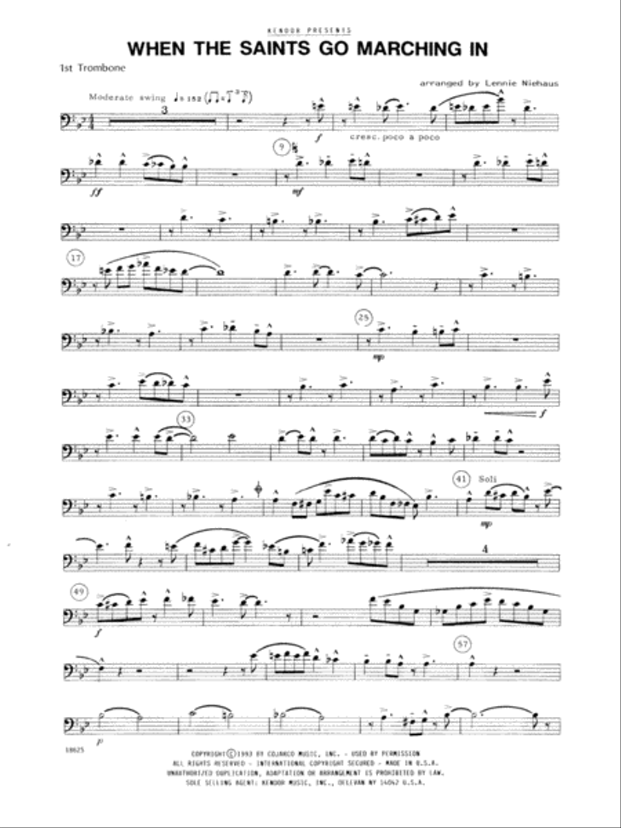 When the Saints Go Marching In - 1st Trombone Trombone scores gallery preview page 1