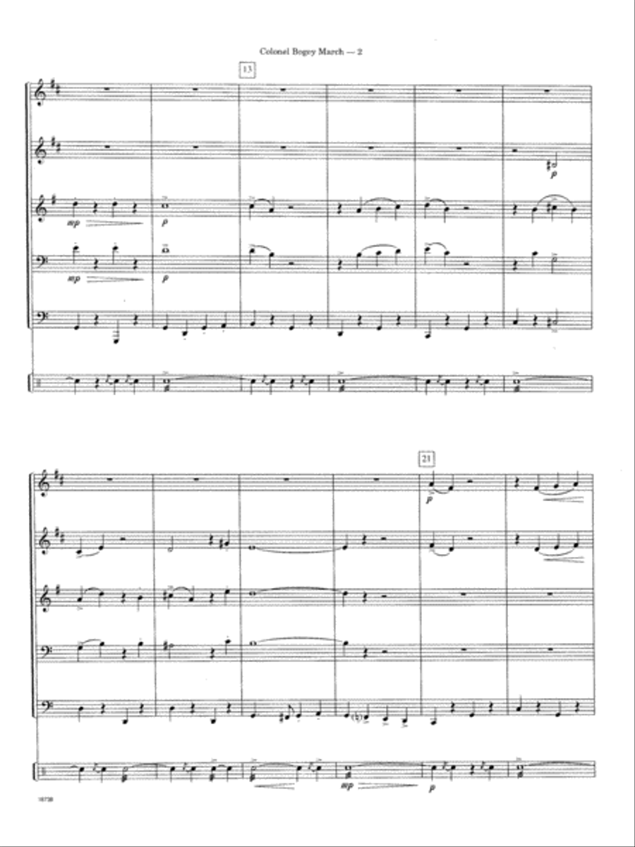 Colonel Bogey March - Full Score Brass Ensemble scores gallery preview page 2