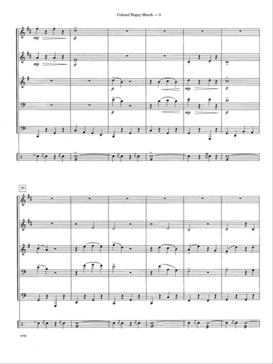 Colonel Bogey March - Full Score Brass Ensemble scores gallery preview page 3