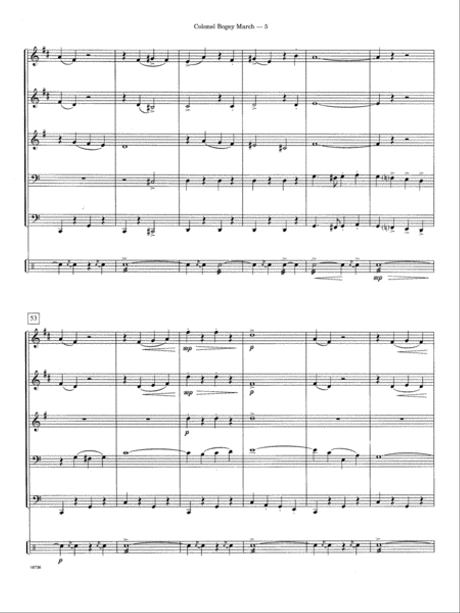Colonel Bogey March - Full Score Brass Ensemble scores gallery preview page 5