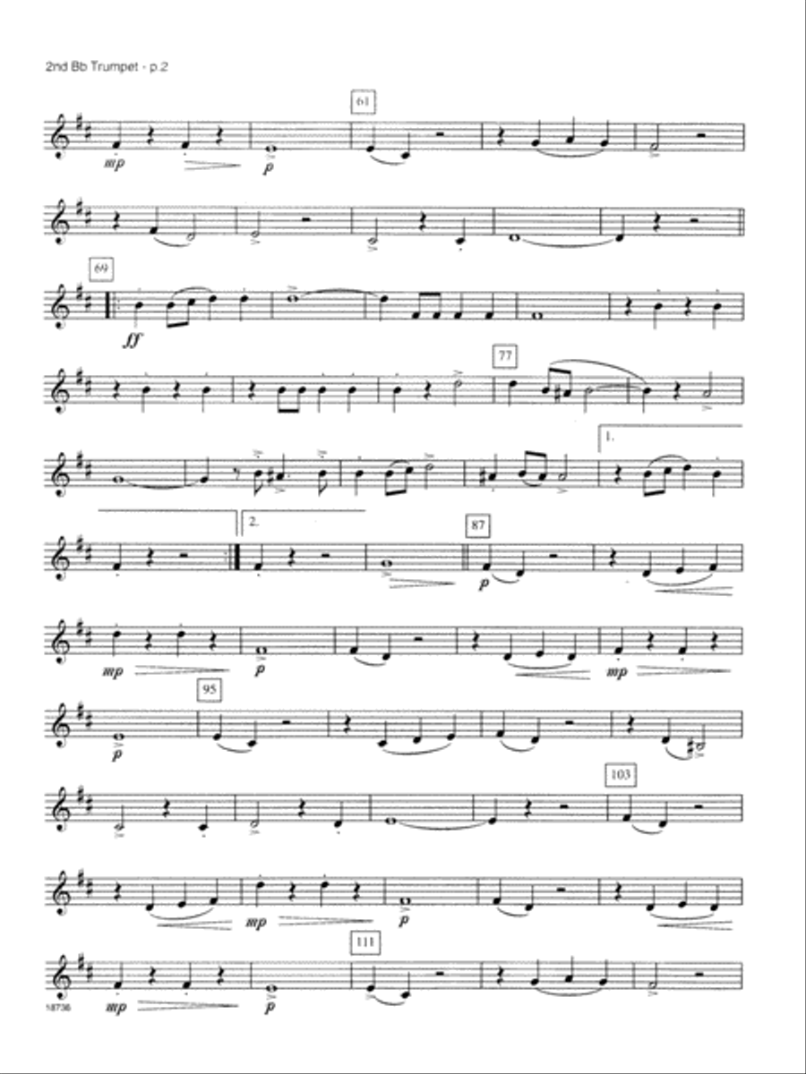 Colonel Bogey March - 2nd Bb Trumpet B-Flat Trumpet scores gallery preview page 2