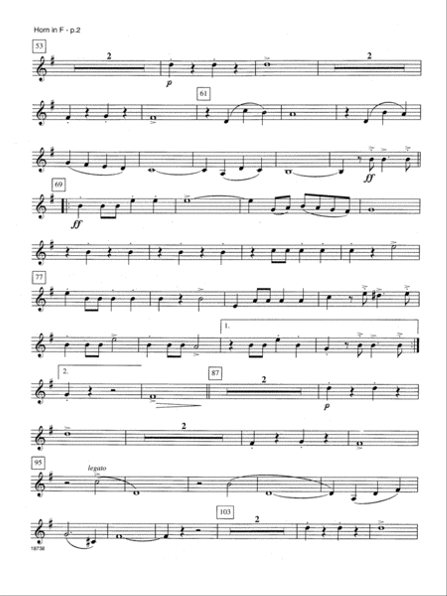 Colonel Bogey March - Horn in F Horn Solo scores gallery preview page 2