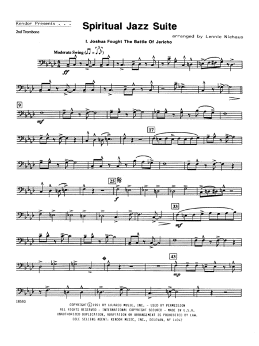 Spiritual Jazz Suite - 2nd Trombone Trombone scores gallery preview page 1
