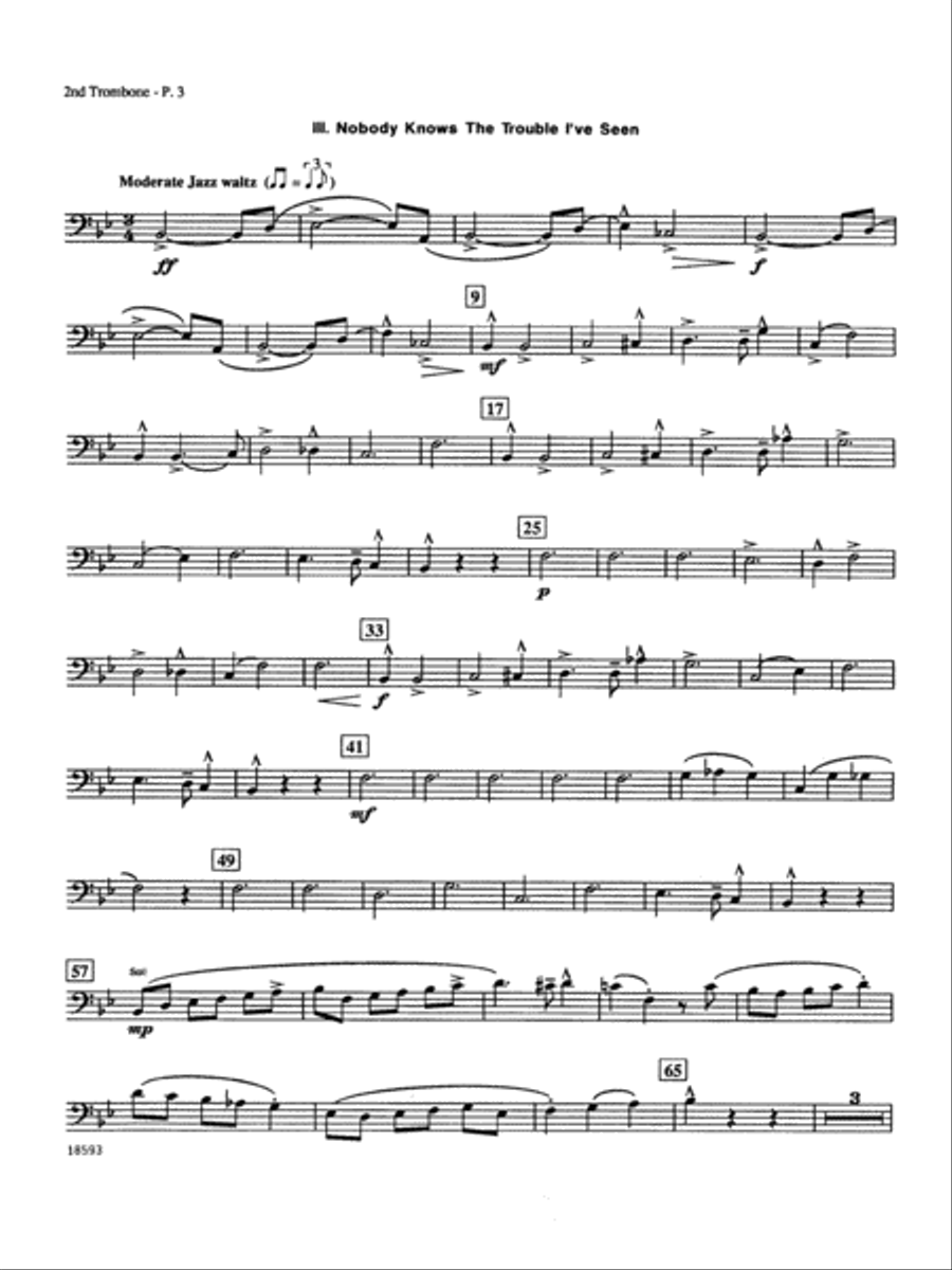 Spiritual Jazz Suite - 2nd Trombone Trombone scores gallery preview page 3