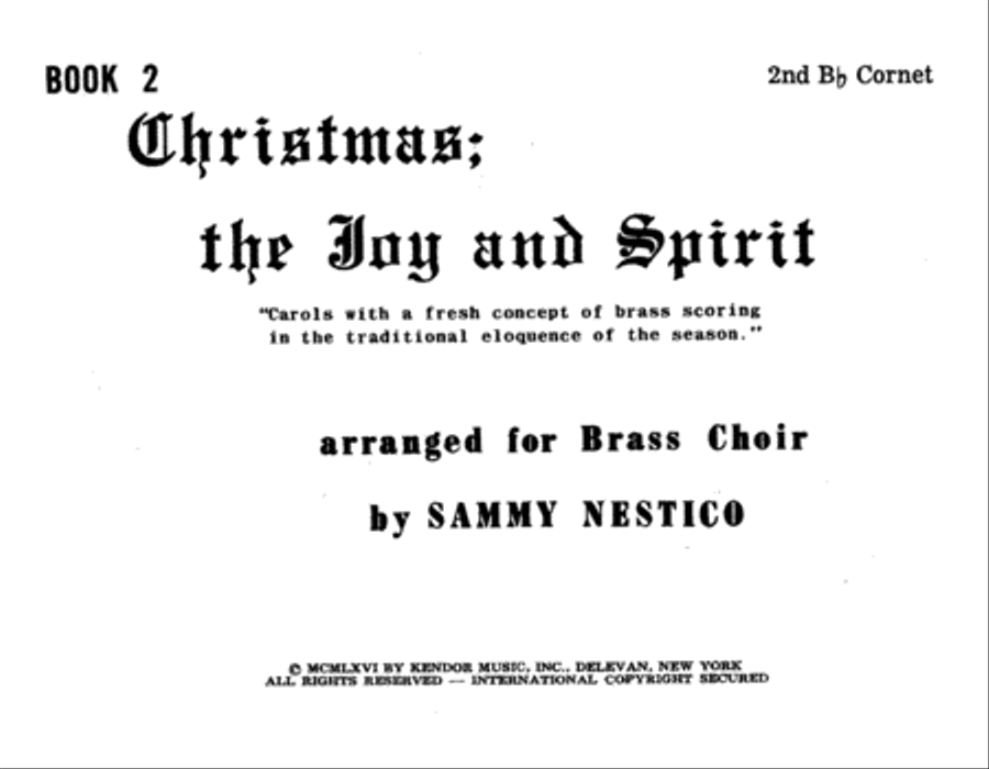 Christmas; The Joy & Spirit - Book 2/2nd Cornet Cornet scores gallery preview page 1