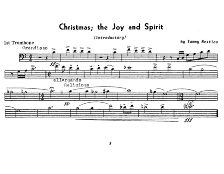 Christmas; The Joy & Spirit - Book 1/1st Trombone Trombone scores gallery preview page 3