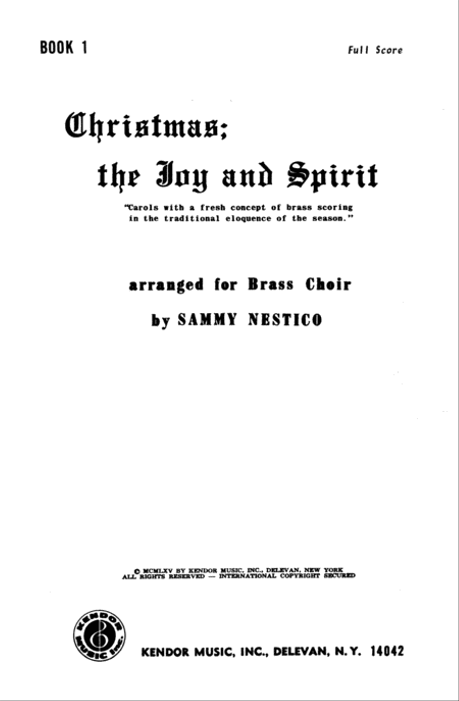 Christmas; The Joy & Spirit-Book 1/Full Score Brass Ensemble scores gallery preview page 1