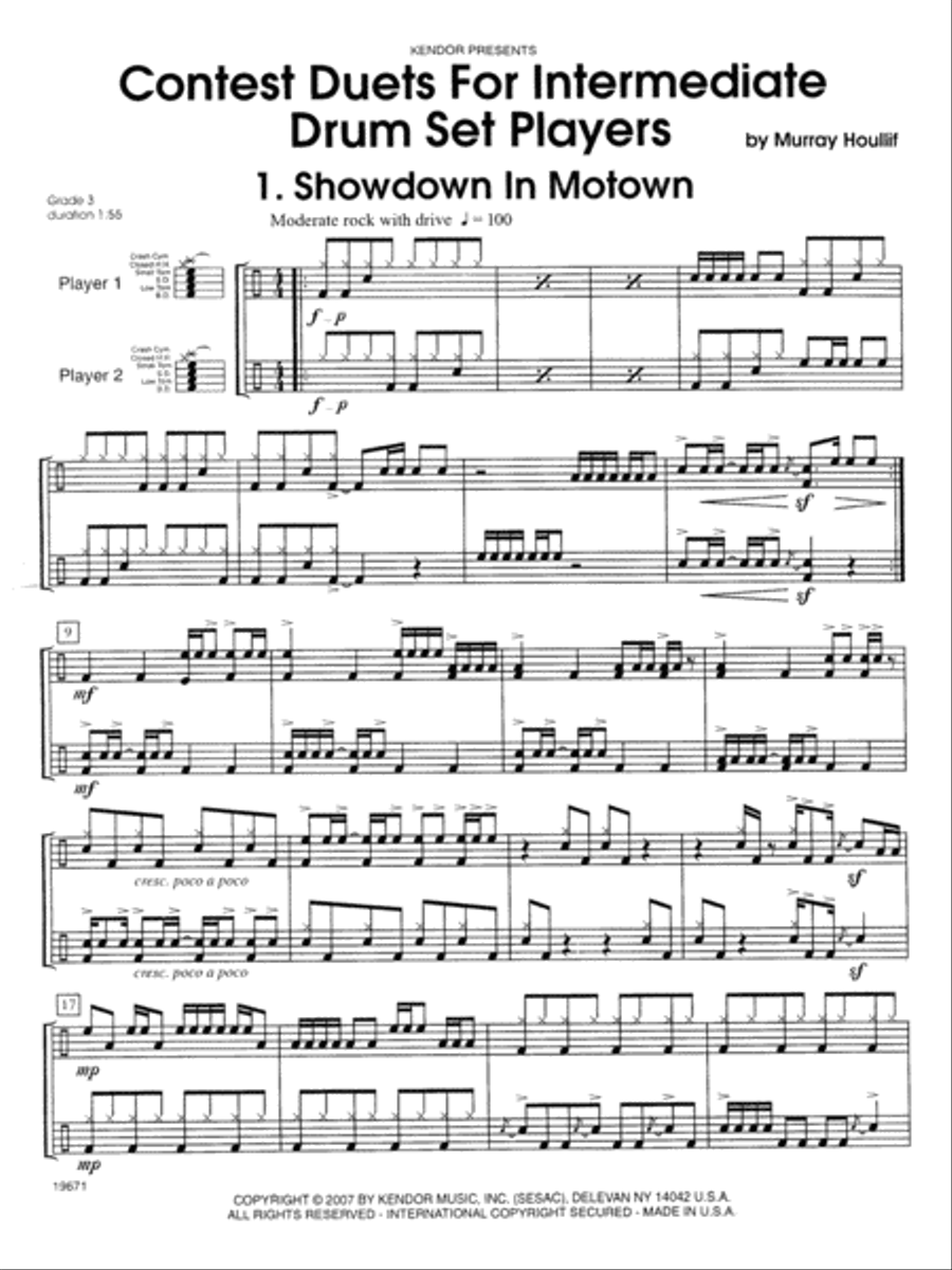 Contest Duets For Intermediate Drum Set Players Drum Set scores gallery preview page 1