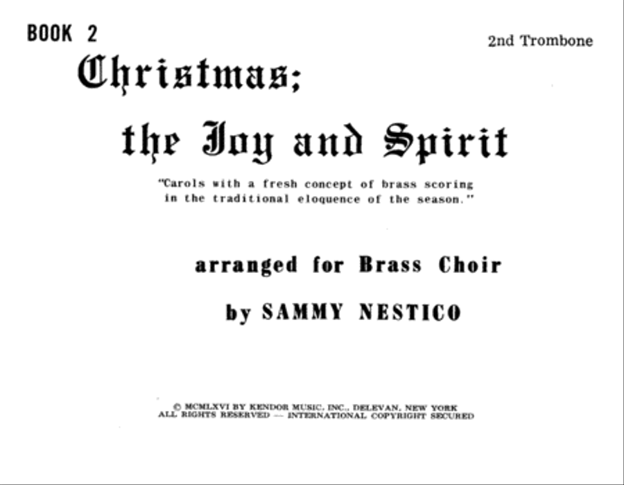 Christmas; The Joy & Spirit - Book 2/2nd Trombone Trombone scores gallery preview page 1