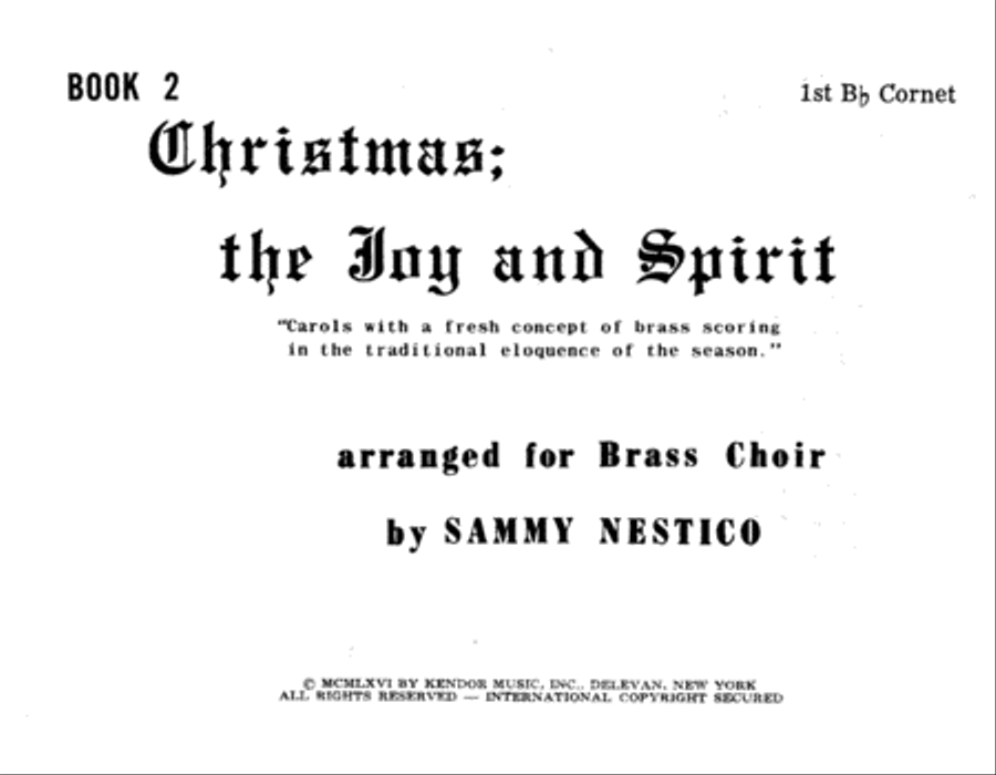 Christmas; The Joy & Spirit - Book 2/1st Cornet Cornet scores gallery preview page 1