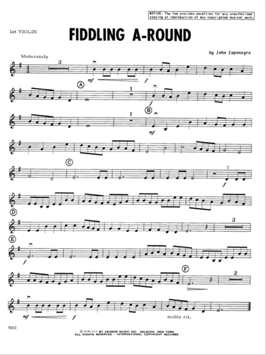 Fiddling A-Round - 1st Violin Orchestra scores gallery preview page 1