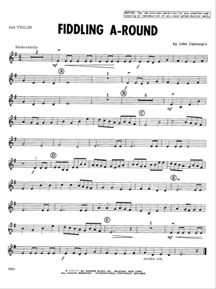 Fiddling A-Round - 2nd Violin Orchestra scores gallery preview page 1