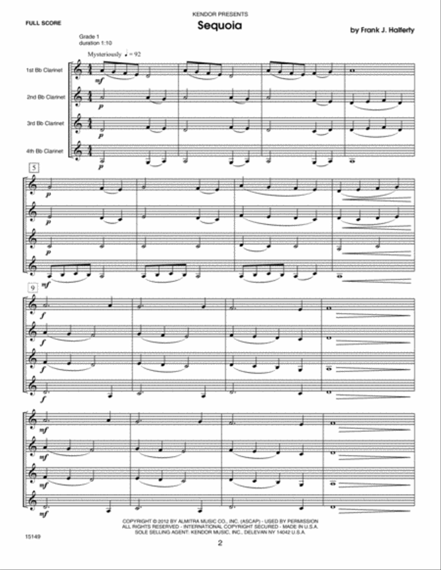 Musical Postcards (10 Clarinet Quartets From Around The World) - Full Score Clarinet scores gallery preview page 1