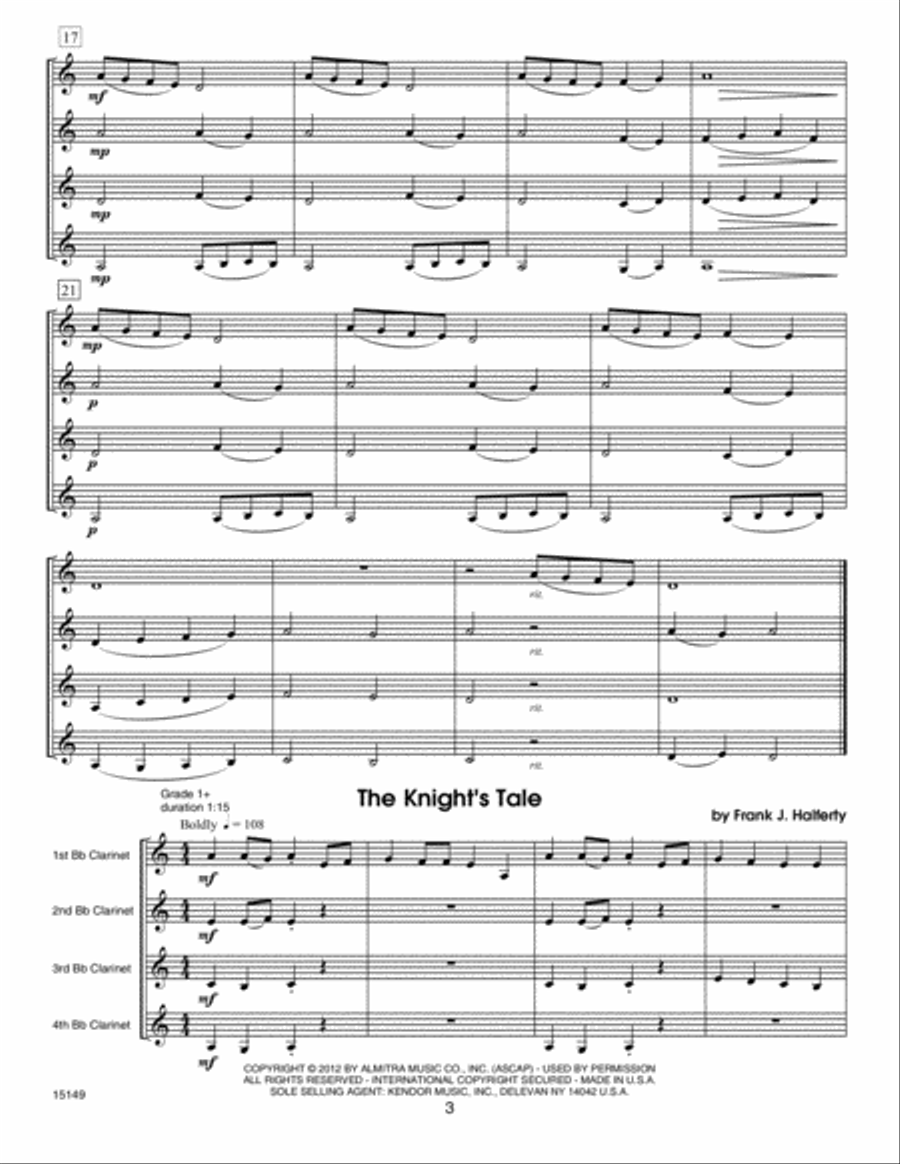 Musical Postcards (10 Clarinet Quartets From Around The World) - Full Score Clarinet scores gallery preview page 2